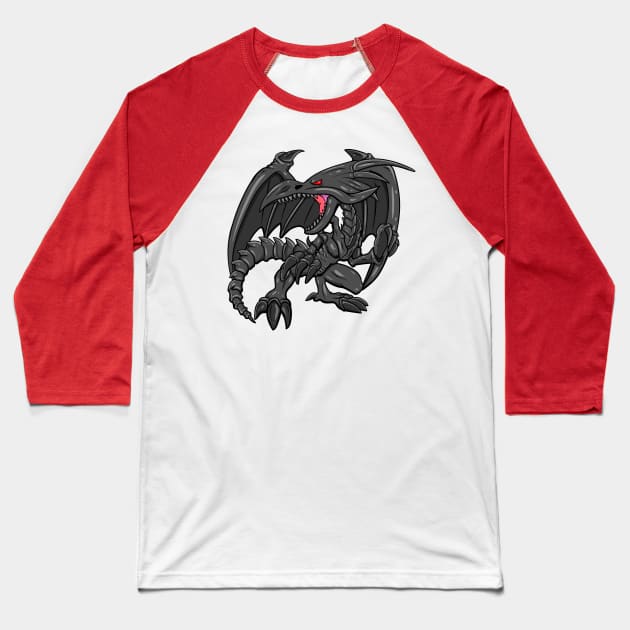 Red Eyes Black Dragon Baseball T-Shirt by CalebLindenDesign